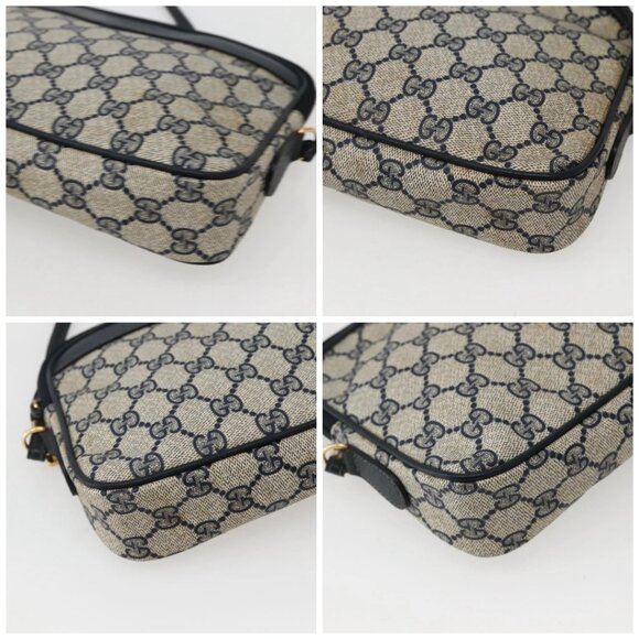 GUCCI GG Supreme Shoulder Bag PVC Navy Gold 007 115 6428 8039 Auth ep10857 - Picture 14 of 16